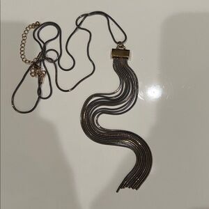 Elegant Gold and Silver Long Tassel Necklace